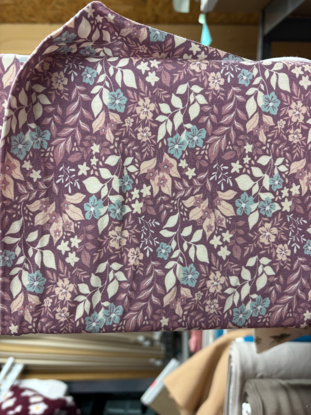 Blumen altrosa/lila Jersey