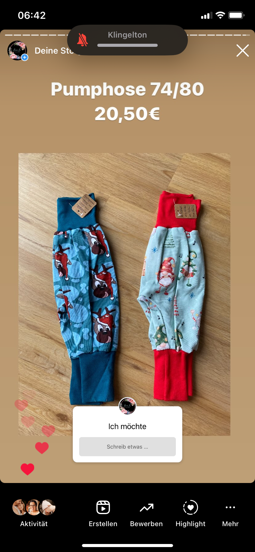 Pumphose 74/80 Wichtel