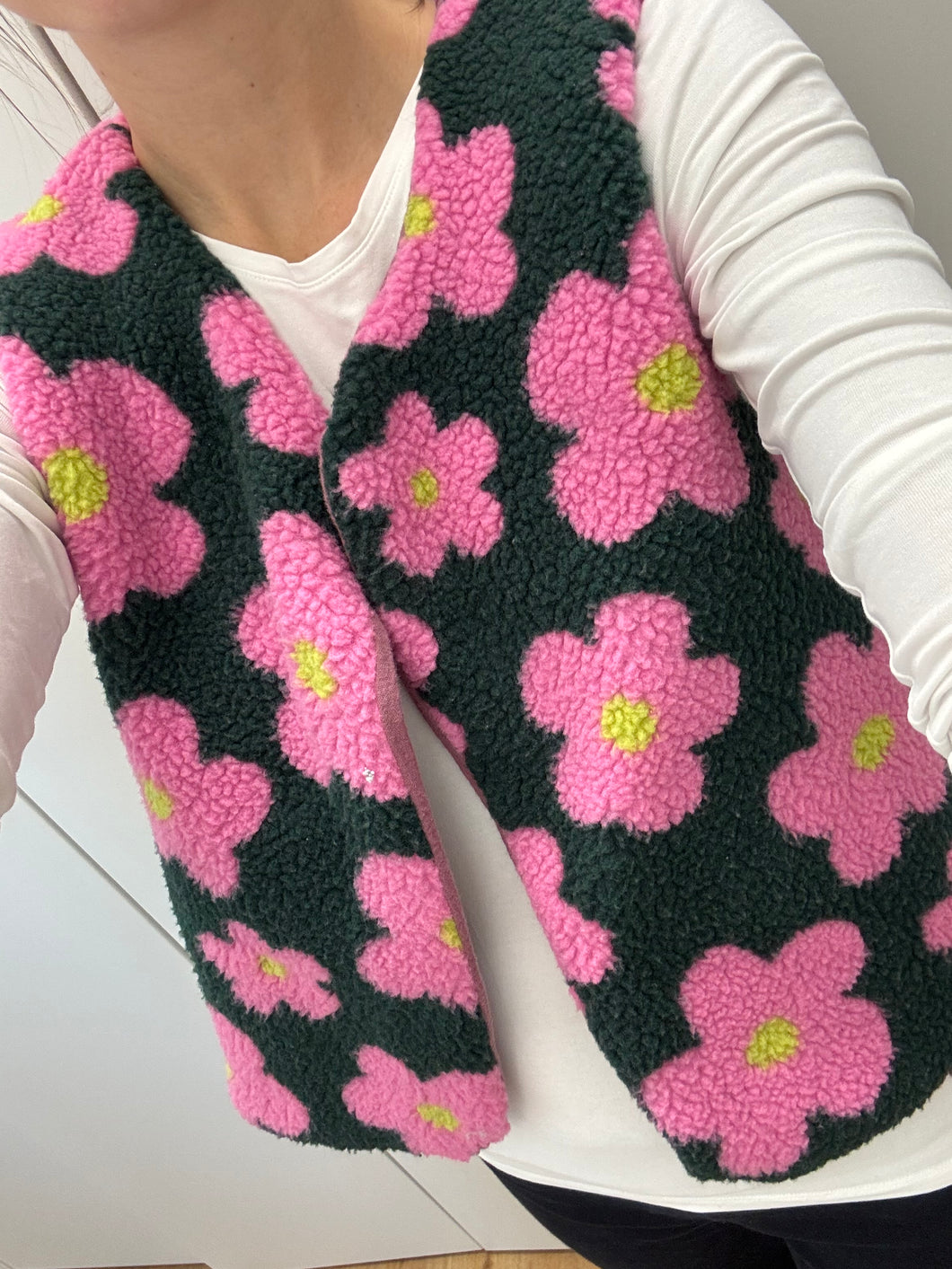 Damen Weste Teddy Blume