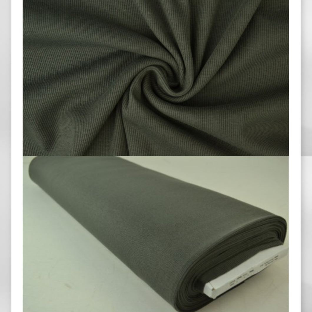 Dark Taupe Rib Jersey