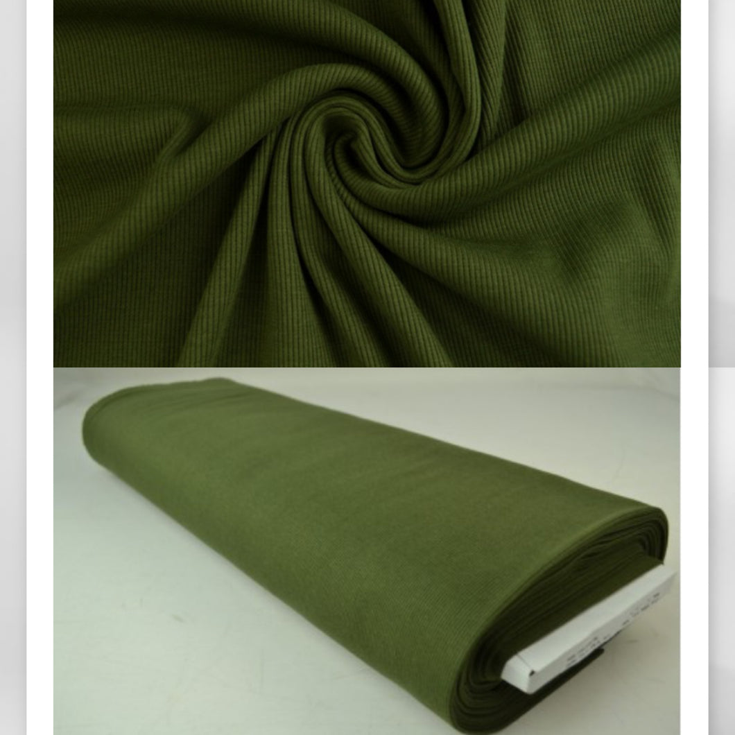 Dunkelmossgrün Rib Jersey